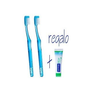 Duplo Vitis Cepillo Dental Medio, 2Ud + Regalo Pasta Vitis, 15ml