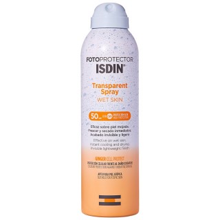 50+ Sunscreen Spray Transparent. Isdin.