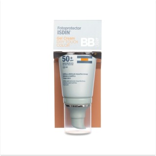 50 + Sunscreen Cream Dry Touch Gel with color. Isdin. 