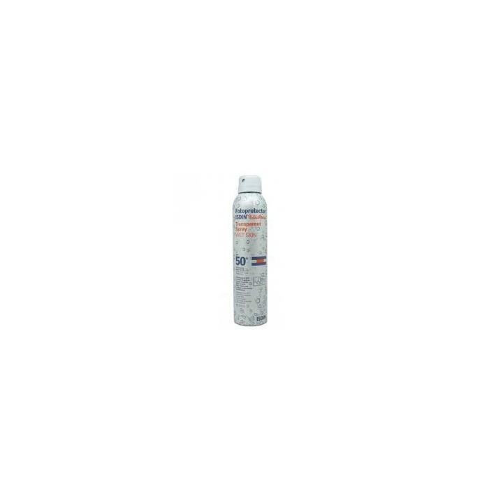 Fotoprotector Pediátrico Transparent Spray Wet Skin 50+. Isdin.