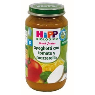 Hipp Biológico Menú Junior . (Potitos) Espagueti con tomate y mozzarella Hipp 250 gr. 8 Meses+